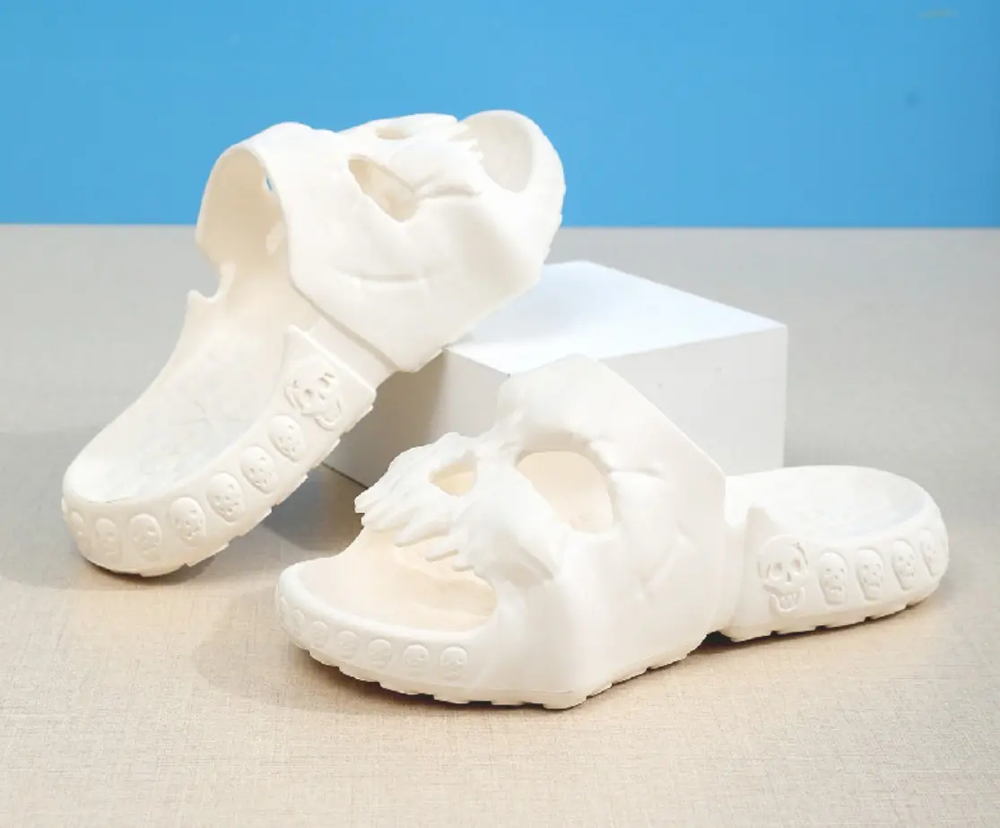 Claquettes Crâne Démon — coloris Blanc